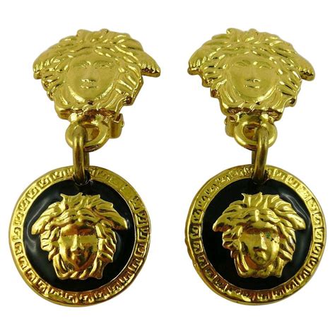 vintage versace earrings|versace enamel earrings.